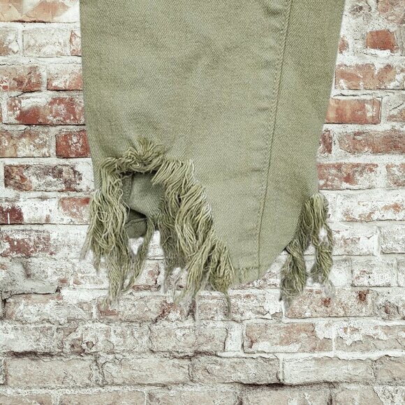 2/$50 L'Agence Green Distressed Jeans Size 25 | Trendy Slim-Fit Denim Pants - Picture 3 of 7